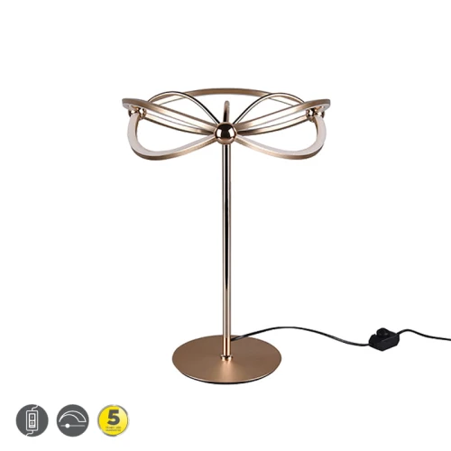 Lampka stołowa CHARIVARI Mosiądz Mat 26W 3000K ściemnialna  Trio 521210108 | 4017807461152 lampynox noxbox www.lampynox.pl