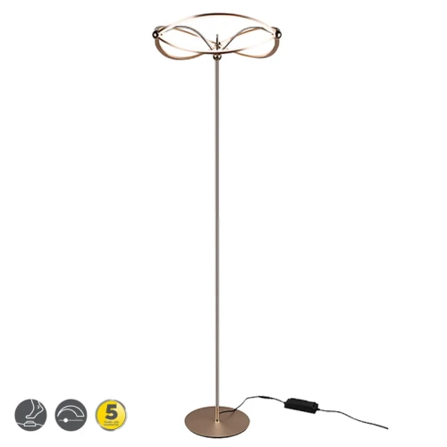 Lampa podłogowa stojąca CHARIVARI Mosiądz Mat 31W 3000K ściemnialna Trio 421210108 | 4017807461169 lampynox noxbox www.lampynox.pl