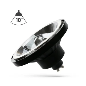 LED AR111 GU10 230V 15W COB 10°  WW BLACK SPECTRUM