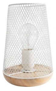 SOACHA Biały / Naturalne drewno E27 Lampa stołowa