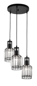 TANDIL Czarna / Kryształ 3 x E27 Lampa wisząca