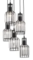 Lampa wisząca TANDIL Czarna / Kryształ 5 x E27 LE42178 lampynox noxbox