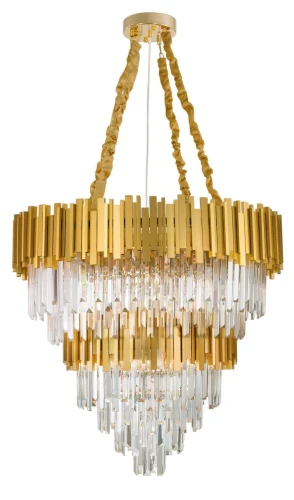 Lampa wisząca CAMPANA Złoty / Kryształ  20xE14 Żyrandol LE42284 lampynox noxbox.pl
