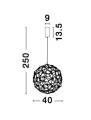 Lampa wisząca ALTA Złota śr. 40 cm 21,6W 3000K Luces Exclusivas LE41321 noxbox lampynox www.lampynox.pl