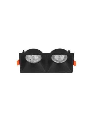 Oczko sufitowe podwójne ASUNCION Czarny 2xGU10 Luces Exclusivas LE61388 noxbox lampynox www.lampynox.pl