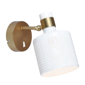 Alberta Złoty | Biały E27 Kinkiet regulowany z włącznikiem Rabalux 5089