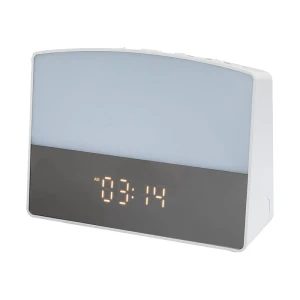 Evita Biały LED 5W 2700-3000K Zegar Alarm Lampka stołowa Rabalux 2972