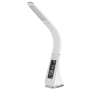 Lionel Biały LED 5W 5000K Zegar Data Temperatura Ściemnialna Lampka biurkowa Rabalux 3516