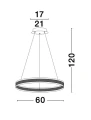 Lampa wisząca ściemnialna SEVILLA Brąz LED DIM 45W 3000K Luces Exclusivas LE99326 noxbox lampynox www.lampynox.pl