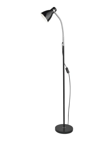 Lampa podłogowa stojąca PEREIRA Czarny | Chrom E14 Luces Exclusivas LE42529 noxbox lampynox www.lampynox.pl