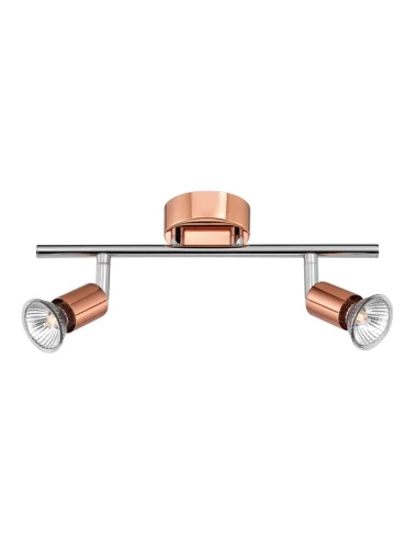 Spot MIRAMAR Miedź | Chrom 2xGU10 Luces Exclusivas LE42486 noxbox lampynox www.lampynox.pl