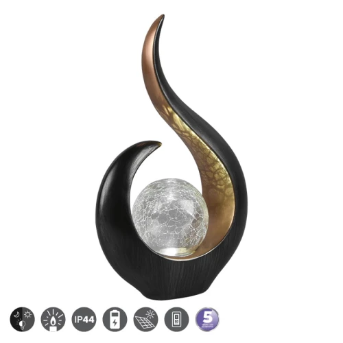 Lampa dekoracyjna zewnętrzna ARBIETO Antracyt wys. 33cm. Efekt płomienia Czujnik zmierzchu RL R55296142 | 4017807492286 noxbox lampynox www.lampynox.pl