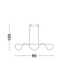 Lampa wisząca FIJO Złota 29W 3000K Luces Exclusivas LE41390 noxbox lampynox www.lampynox.pl