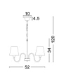 Lampa wisząca GUATIRE Antyczny brąz 3xE14 Luces Exclusivas LE42382 noxbox lampynox www.lampynox.pl