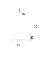 Lampa wisząca HERNANI Biały śr. 40cm E27 Luces Exclusivas LE42401 noxbox lampynox www.lampynox.pl