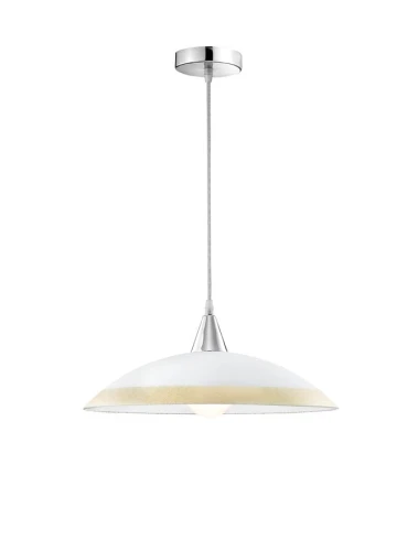 Lampa wisząca GENERAL Biały | Złoty śr. 40cm. E27 Luces Exclusivas LE42372 noxbox lampynox www.lampynox.pl