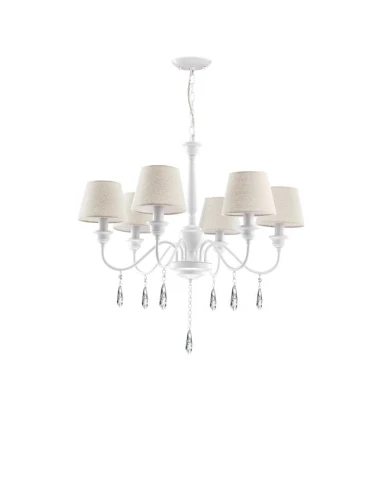 Lampa wisząca COROZAL Biały | Beż 6xE14 Luces Exclusivas LE42347 noxbox lampynox www.lampynox.pl