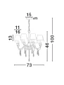Lampa wisząca COROZAL Biały | Beż 6xE14 Luces Exclusivas LE42347 noxbox lampynox www.lampynox.pl
