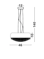 Lampa wisząca CIENAGA Biały śr. 46cm. 6xEG9 Luces Exclusivas LE42333 noxbox lampynox www.lampynox.pl