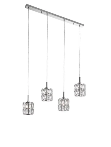 Lampa wisząca CHARATA Chrom 4xG9 Luces Exclusivas LE42326 noxbox lampynox www.lampynox.pl