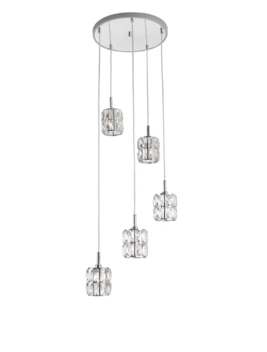Lampa wisząca CHARATA Chrom 5xG9 Luces Exclusivas LE42325 noxbox lampynox www.lampynox.pl