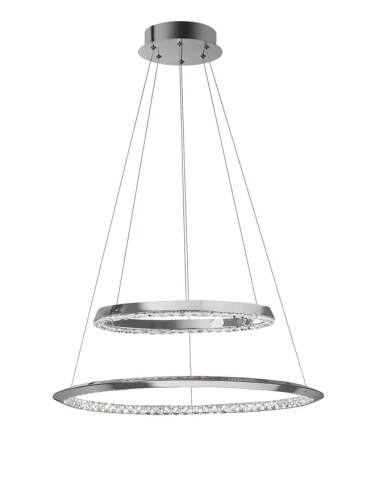Lampa wisząca CAUCETE Chrom śr. 60cm. LED DIM 36W 3000K ściemnialna Luces Exclusivas LE42309 noxbox lampynox www.lampynox.pl