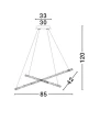 Lampa wisząca CEDEIRA Chrom śr. 85cm. LED 52W 3500K Luces Exclusivas LE42314 noxbox lampynox www.lampynox.pl