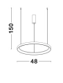 Lampa wisząca ROTA Czarna LED 38W 3000K Luces Exclusivas LE41471 noxbox lampynox www.lampynox.pl