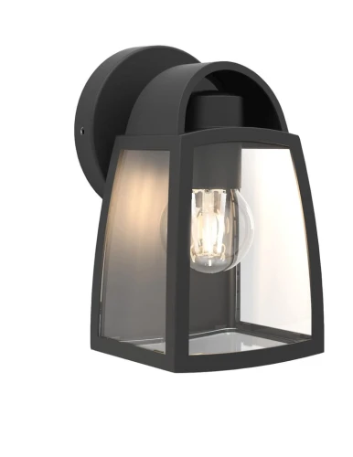 Kinkiet zewnętrzny KELSEY Czarny mat | Szkło transparentne E27 IP44 Lutec 5273702012 | 6939412010236 noxbox lampynox www.lampynox.pl
