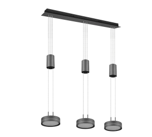 FRANKLIN Antracyt LED 3x9W 3000K ściemnialna Lampa wisząca Trio 326510342
