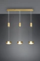 Lampa wisząca FRANKLIN Mosiądz mat LED 3x9W 3000K ściemnialna Trio 326510308 | 4017807510102 noxbox lampynox www.lampynox.pl
