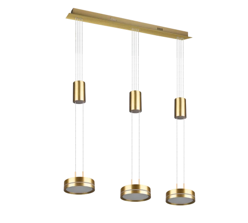 Lampa wisząca FRANKLIN Mosiądz mat LED 3x9W 3000K ściemnialna Trio 326510308 | 4017807510102 noxbox lampynox www.lampynox.pl
