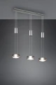 Lampa wisząca FRANKLIN Nikiel mat LED 3x9W 3000K ściemnialna Trio 326510307 | 4017807510096 noxbox lampynox www.lampynox.pl