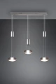 Lampa wisząca FRANKLIN Nikiel mat LED 3x9W 3000K ściemnialna Trio 326510307 | 4017807510096 noxbox lampynox www.lampynox.pl