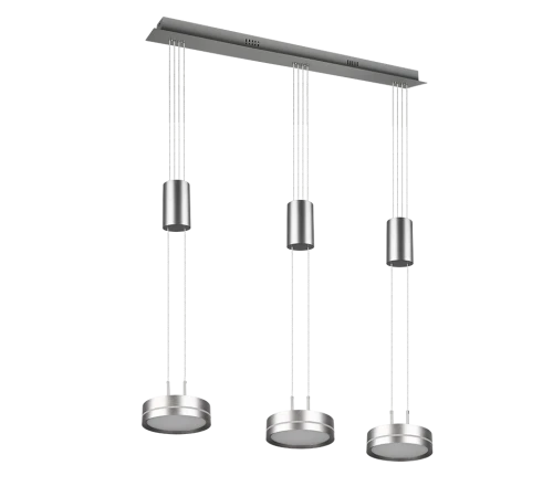 Lampa wisząca FRANKLIN Nikiel mat LED 3x9W 3000K ściemnialna Trio 326510307 | 4017807510096 noxbox lampynox www.lampynox.pl
