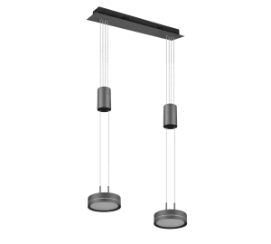 FRANKLIN Antracyt LED 2x9W 3000K ściemnialna Lampa wisząca Trio 326510242