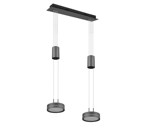 Lampa wisząca FRANKLIN Antracyt LED 2x9W 3000K ściemnialna Trio 326510242 | 4017807510119 noxbox lampynox www.lampynox.pl