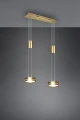 Lampa wisząca FRANKLIN Mosiądz mat LED 2x9W 3000K ściemnialna Trio 326510208 | 4017807510072 noxbox lampynox www.lampynox.pl