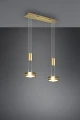 Lampa wisząca FRANKLIN Mosiądz mat LED 2x9W 3000K ściemnialna Trio 326510208 | 4017807510072 noxbox lampynox www.lampynox.pl