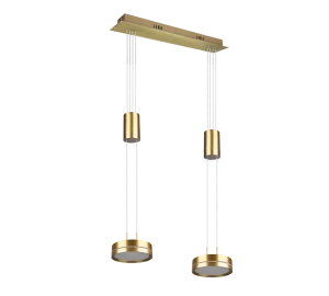 FRANKLIN Mosiądz mat LED 2x9W 3000K ściemnialna Lampa wisząca Trio 326510208