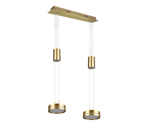 Lampa wisząca FRANKLIN Mosiądz mat LED 2x9W 3000K ściemnialna Trio 326510208 | 4017807510072 noxbox lampynox www.lampynox.pl