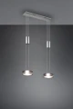 Lampa wisząca FRANKLIN Nikiel mat LED 2x9W 3000K ściemnialna Trio 326510207 | 4017807510065 noxbox lampynox www.lampynox.pl