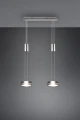 Lampa wisząca FRANKLIN Nikiel mat LED 2x9W 3000K ściemnialna Trio 326510207 | 4017807510065 noxbox lampynox www.lampynox.pl