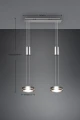 Lampa wisząca FRANKLIN Nikiel mat LED 2x9W 3000K ściemnialna Trio 326510207 | 4017807510065 noxbox lampynox www.lampynox.pl