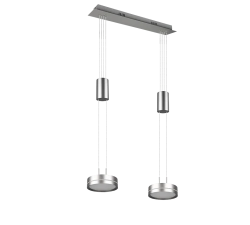 Lampa wisząca FRANKLIN Nikiel mat LED 2x9W 3000K ściemnialna Trio 326510207 | 4017807510065 noxbox lampynox www.lampynox.pl