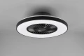 Lampa sufitowa ściemnialna z wentylatorem HALMSTAD Czarny mat, LED 40W, Pilot, barwa światła zmienna RL R62672132 | 4017807491036 noxbox lampynox www.lampynox.pl