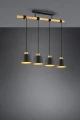 Lampa wisząca HARRIS Brąz | Czarny 4xE27 Trio 312700432 | 4017807502718 noxbox lampynox www.lampynox.pl