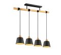 Lampa wisząca HARRIS Brąz | Czarny 4xE27 Trio 312700432 | 4017807502718 noxbox lampynox www.lampynox.pl