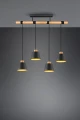 Lampa wisząca HARRIS Brąz | Czarny 4xE27 Trio 312700432 | 4017807502718 noxbox lampynox www.lampynox.pl