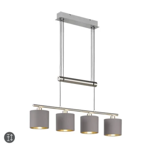 GARDA Ciemnoszara Lampa wisząca 4 x E14 Regulowana wysokość 